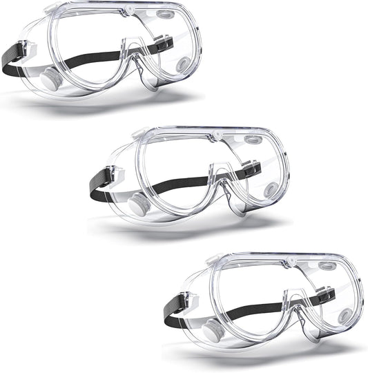 Anti-Fog Indirectly Vented Lab Safety Goggles Over Glasses