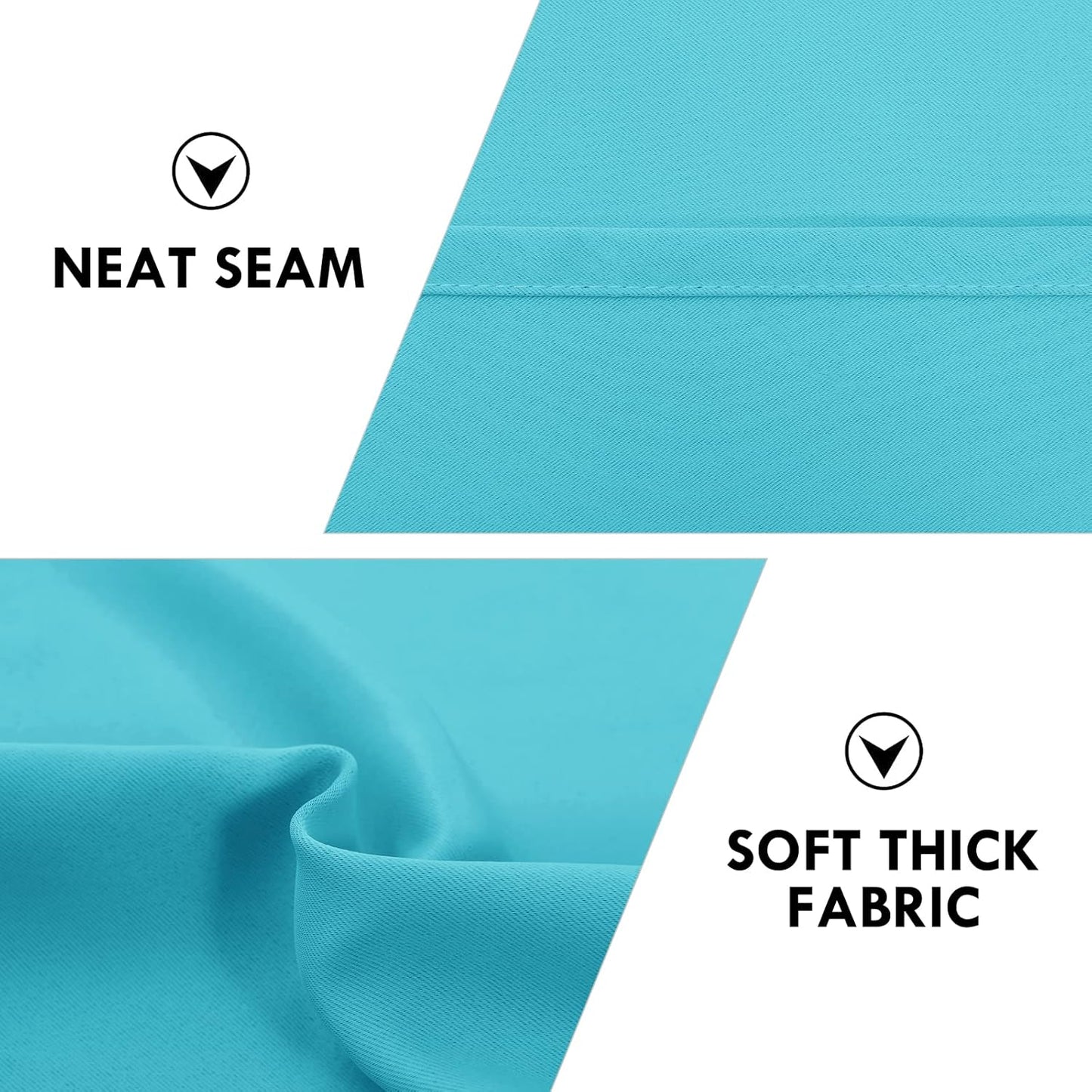 DWCN Blackout Curtains for Bedroom – Thermal Insulated Energy Saving Drapes for Living Room, Turquoise, W 38 x L 84 Inch, Set of 2 Rod Pocket Curtain Panels