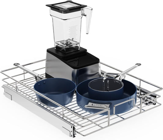 ROOMTEC Pull Out Cabinet Organizer, Cabinet Pull Out Shelves 15½" W x 21½" D, Heavy Duty Cabinet Drawers Slide Out Kitchen Cabinet Organizers Storage Shelf