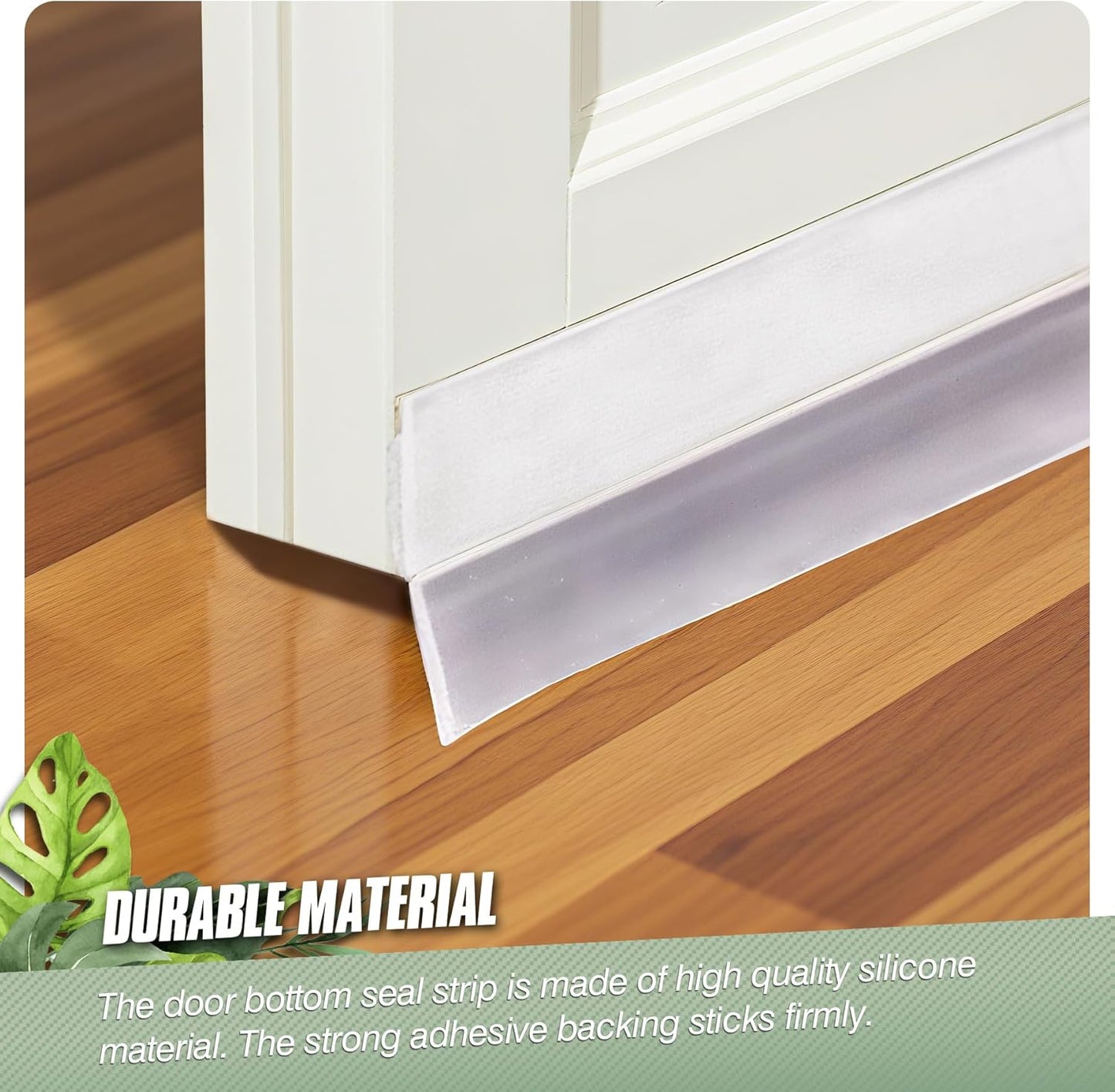 Silicone Weather Stripping Door Seal Strip, 16.4 Feet Self Adhesive Sealing Sticker Sealing Tape for Door Draft Stopper Adhesive for Doors Windows Shower Glass Gaps (Transparent, Width 25mm)