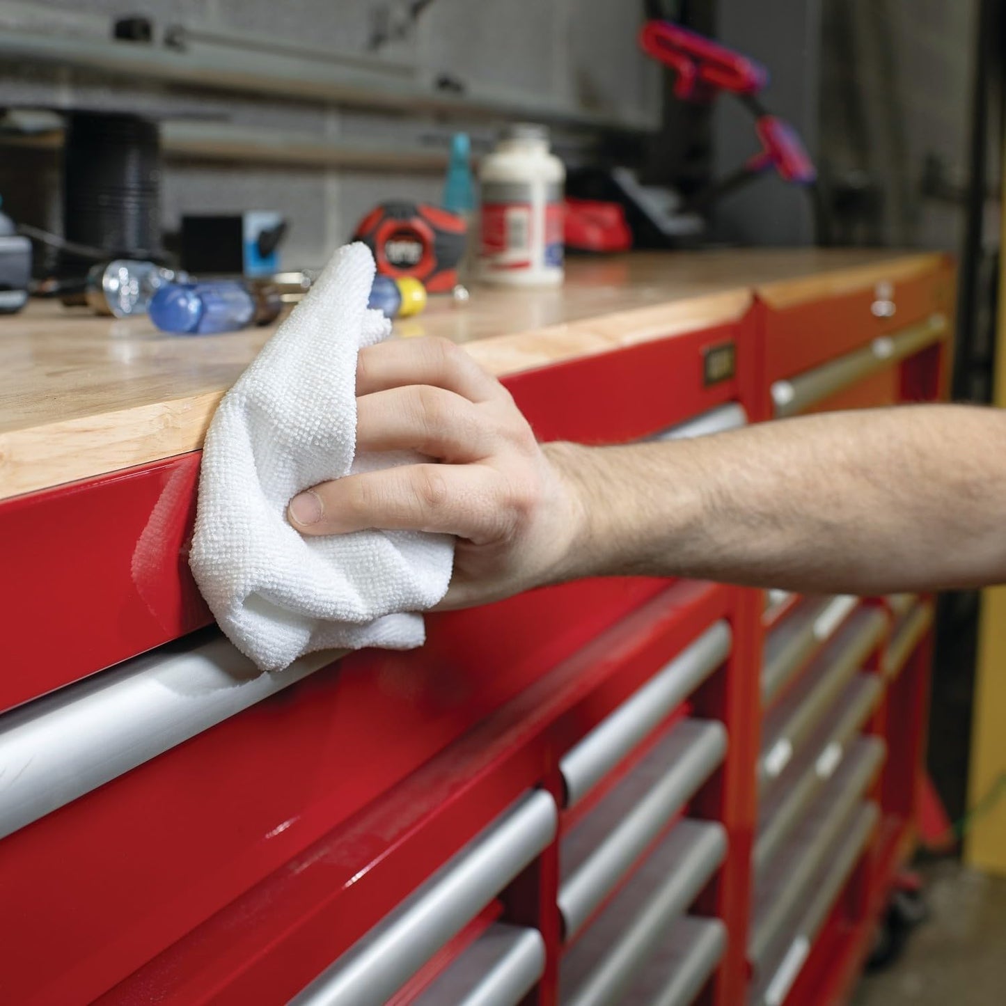 PIG ShopReady Microfiber Wipers| Durable Low-Lint Microfiber Rags | 50 per box | 12" W x 12" L | White | PM50808-WH