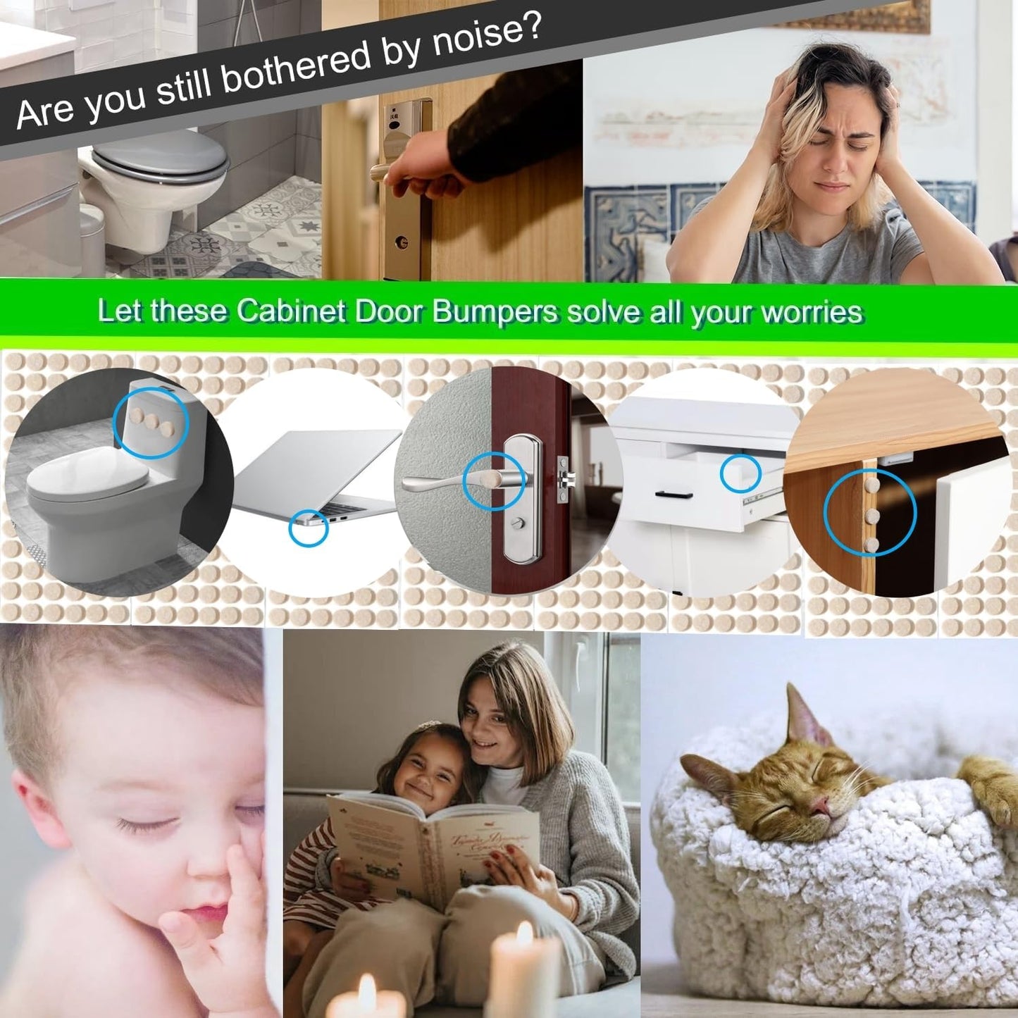 Furnigear Felt Furniture Pads for Hardwood Floors - Self Adhesive Chair Felt Pad, Floor Protector for Furniture Feet, Furniture Sliders Moving Furniture Smoothly, Anti Scratch 108 Pcs 5/8" Round Beige