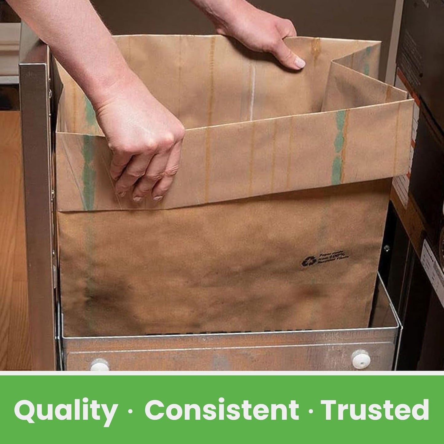 Kitchen Master Super Strong Compactor Bags (12 Pack) | Precuffed, Garbage Compactor Bags, Kitchen Liner, Paper Trash Bin Press, Kitchen Essential, Paper Garbage Press Liner