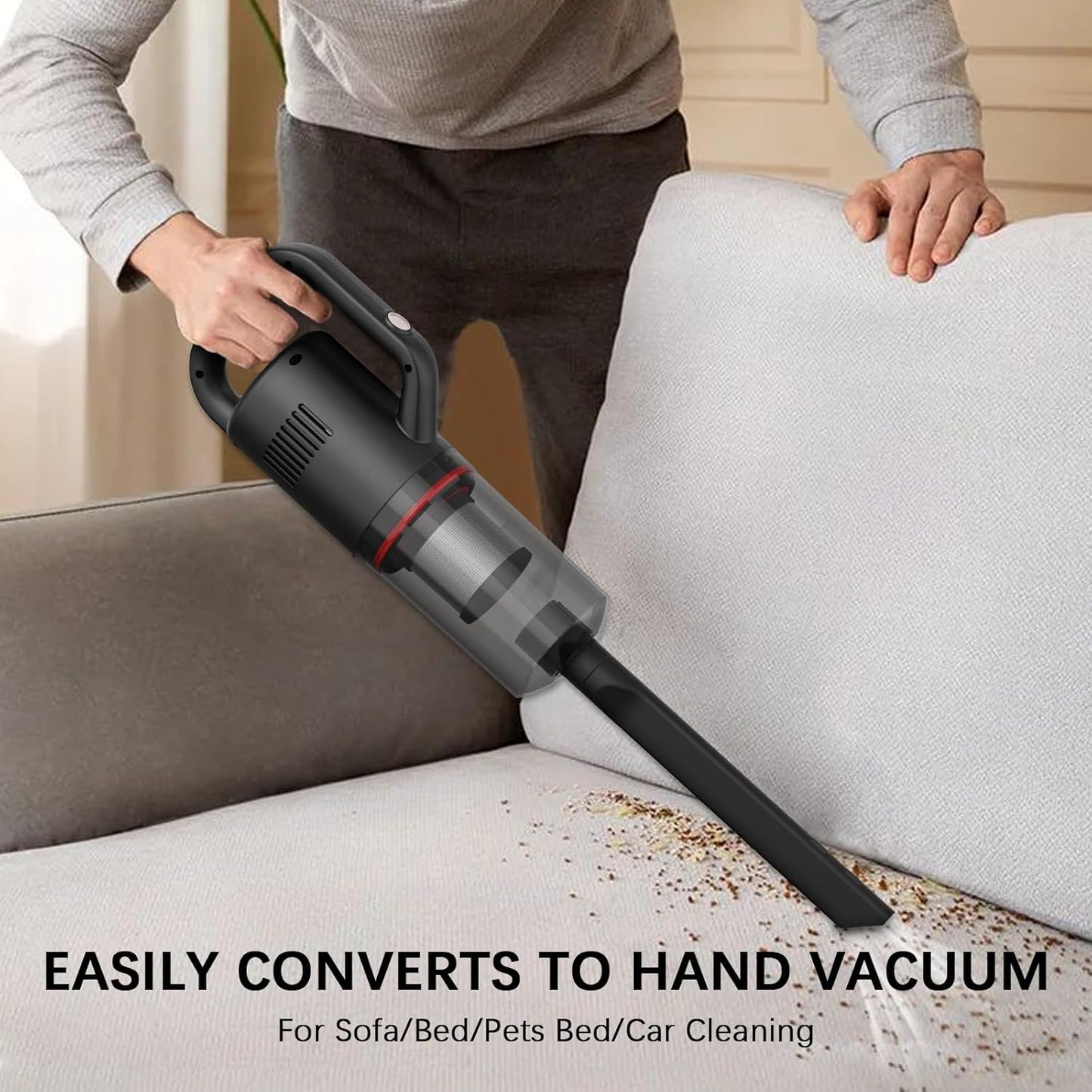 Cordless Vacuum Cleaner Lightweight Hand-held Stick Vacuum Small Vacuum for Hard Floor Car Pet Hair BW118