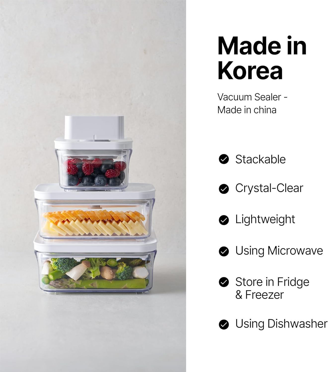 VAKUEN Premium Airtight Food Storage Containers, 4L(4.10qt) Smart One-Click Seal Lid, Patented Double Silicone Lining, 100% Leak Proof, BPA-FREE (Large Container 4.0)