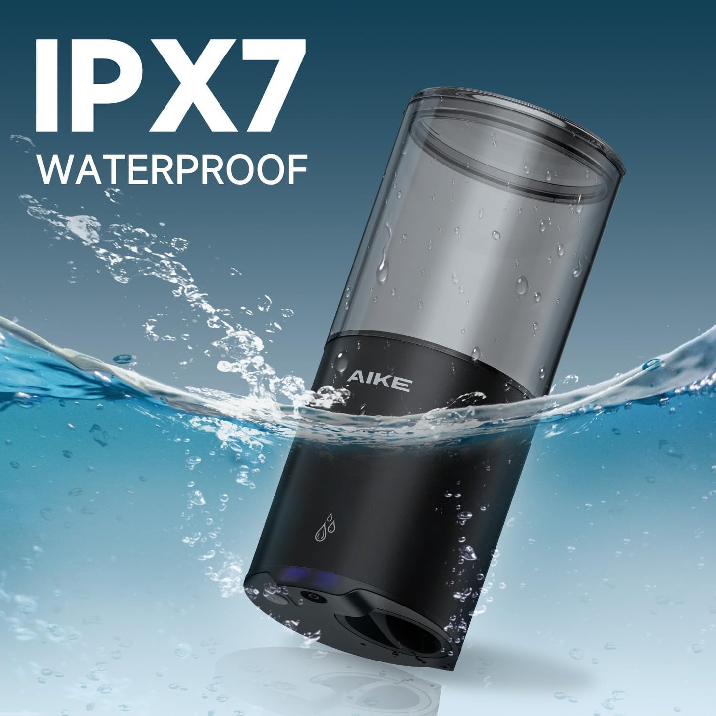 AIKE Automatic Soap Dispenser Wall Mounted for Kitchen and Bathroom, IPX7 Waterproof with Matte Black Stainless Steel Finish 13.5fl.oz.for Liquid Soap