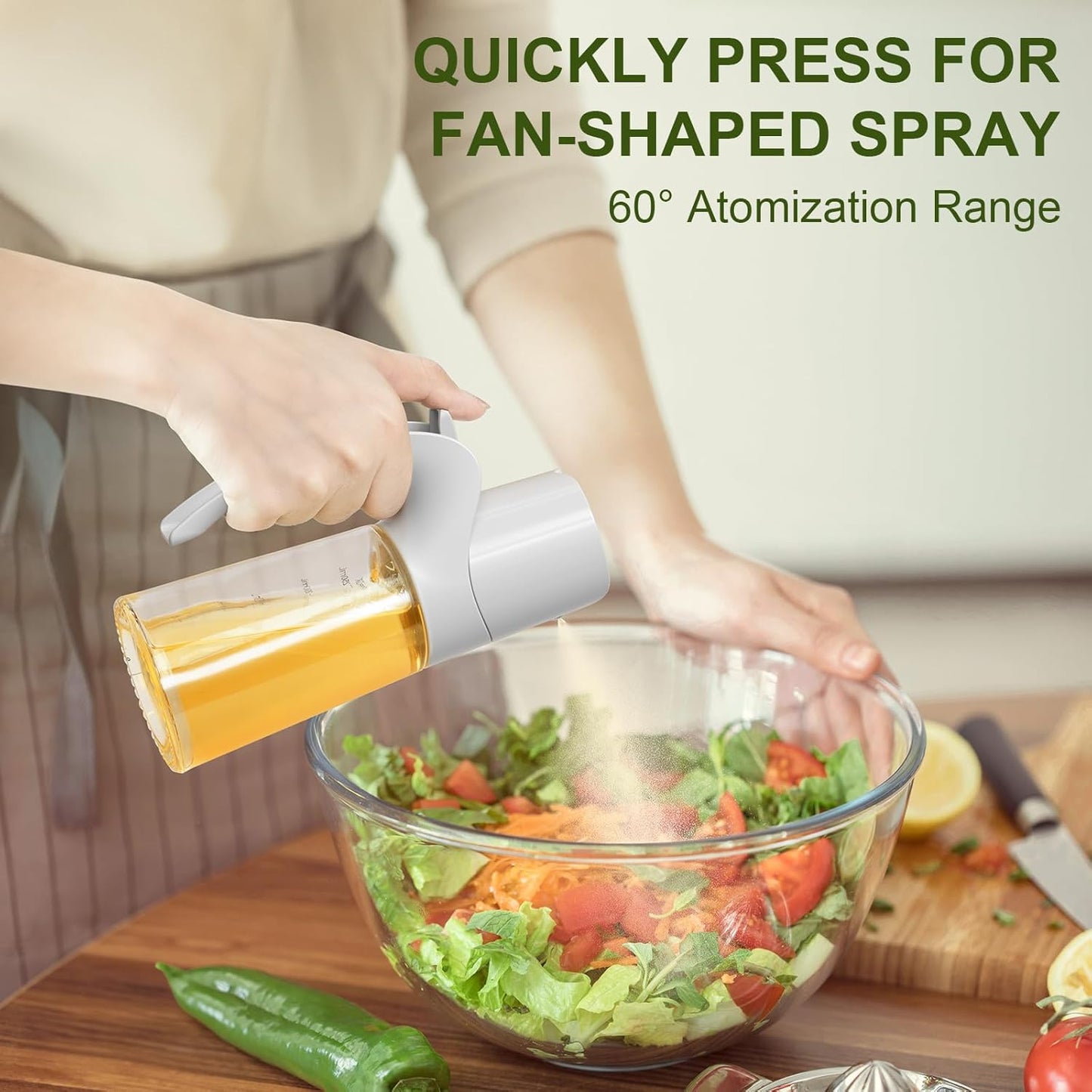 Ultrean Oil Sprayer for Cooking, 10oz/300ml Olive Oil Dispenser Bottle for Kitchen, Food-grade Glass Oil Bottle for Air Fryer, BBQ, Salad