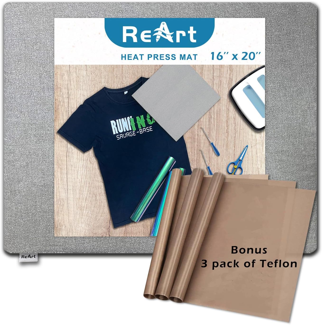 Heat Press Mat 16" x 20" for Easypress Both Sides Applicable - Mat for Heat Press Machines and HTV and Iron On Projects