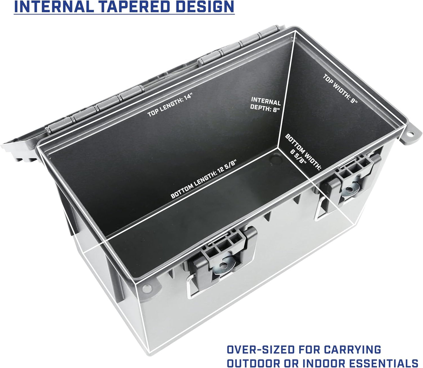 Sheffield 12775 XL Storage Bins With Lids, 2-Pack Stackable Storage Bins, Made in USA, Lockable and Water-Resistant Containers with Lids, Plastic Containers for Home, Classroom, and Dorm