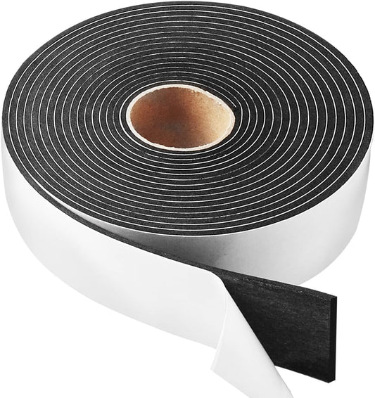 High Density Foam Tape,2 Inch Wide x 1/8 Inch Thick Door Insulation Tape,Adhesive Weather Stripping for Doors Window,Foam Seal Proofing Tape,33 Feet Long