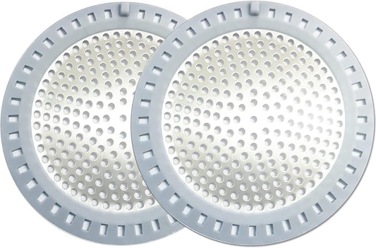 2PCS Shower Drain Hair Catcher, Shower Drain Strainer, Stainless Steel with Silicone Edging, 4.75 Inch Diameter