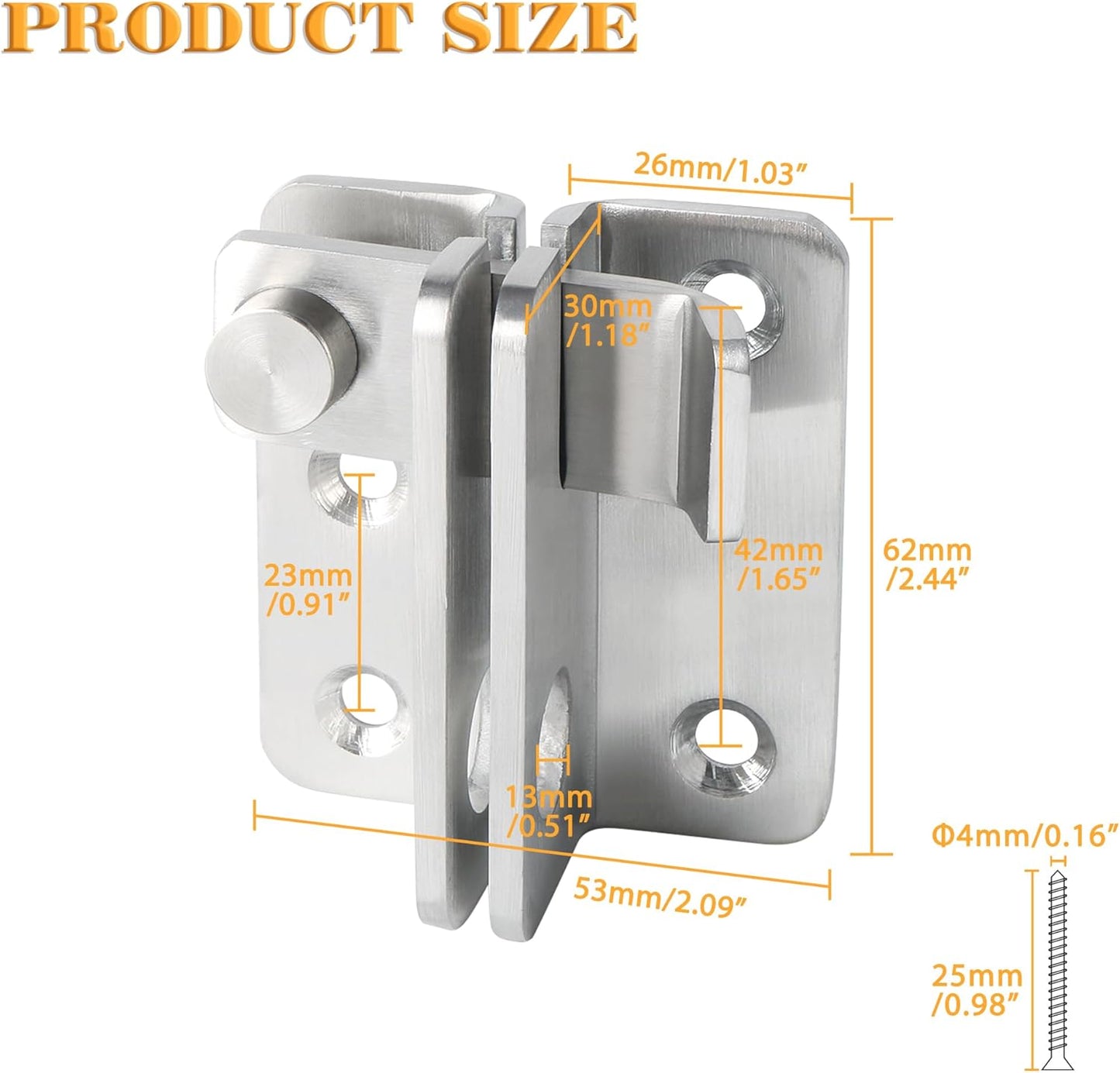 Alise Flip Latch Gate Latch,Shed Door Latch Barn Door Lock Shed Lock Shed Latch,Brushed Stainless Steel Locking Latches for Shed Barn Fence Chicken Dog Cage Window Cabinet Backyard Garage,L-Size