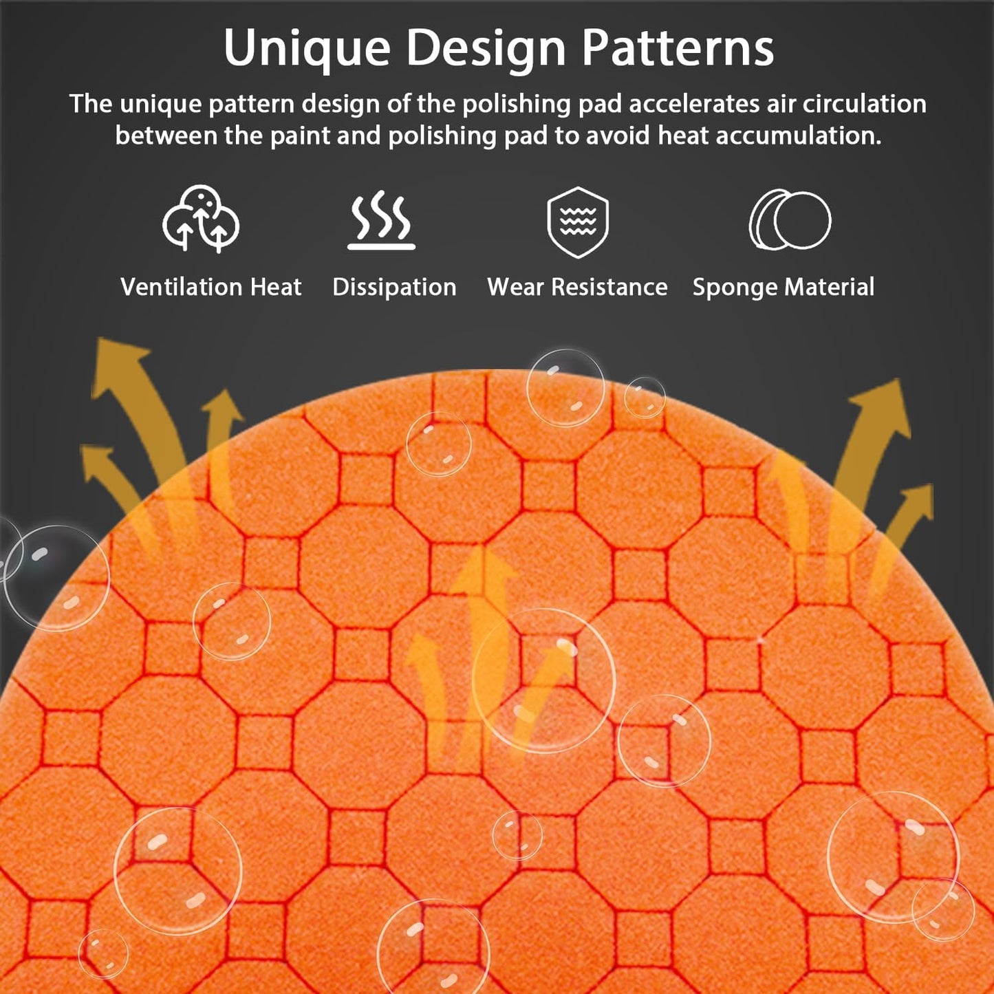 Buffing Polishing Pads, 5Pack 5.5 Inch Face for 5 Inch Backing Plate Compound Buffing Sponge Pads Cutting Polishing Pad Kit for Car Buffer Polisher, Polishing and Waxing