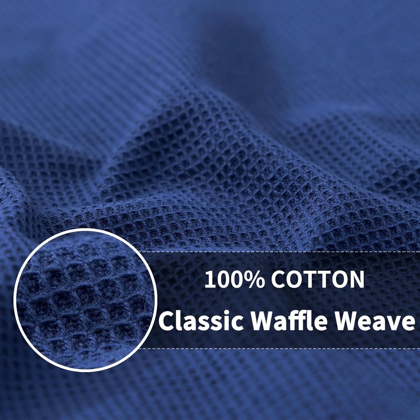 Homaxy 100% Cotton Waffle Weave Dish Cloths - 8 Pack Soft and Absorbent Dish Towels - 12 x 12 Inches Quick Dry Dish Rags - Navy Blue