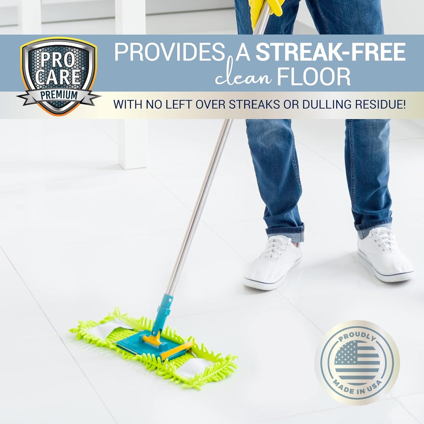 ProCare Citrus Floor Cleaner Concentrate (Made in USA) | Vinyl, Wood, Tile, Stone & Laminate Floor Cleaner For Mopping, Household Supplies, Cleaning Solution Concentrate For Kitchen & Bathroom - 8oz