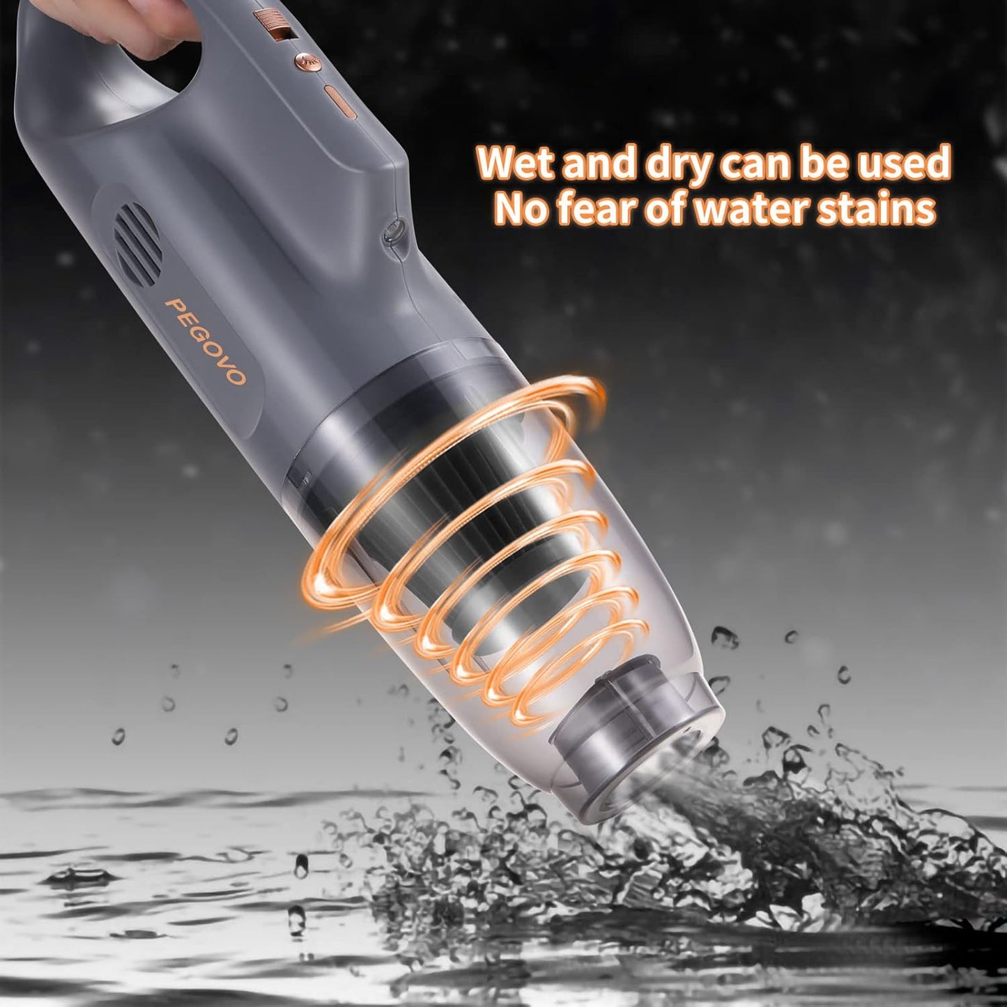 Handheld Vacuum Cordless Car Vacuum Portable, Cordless Handheld Vacuum Cleaner with Fast Charging Long Runtime Washable Filter,10KPA High Power Hand Vacuum for Home, Pet Hair(Grey)