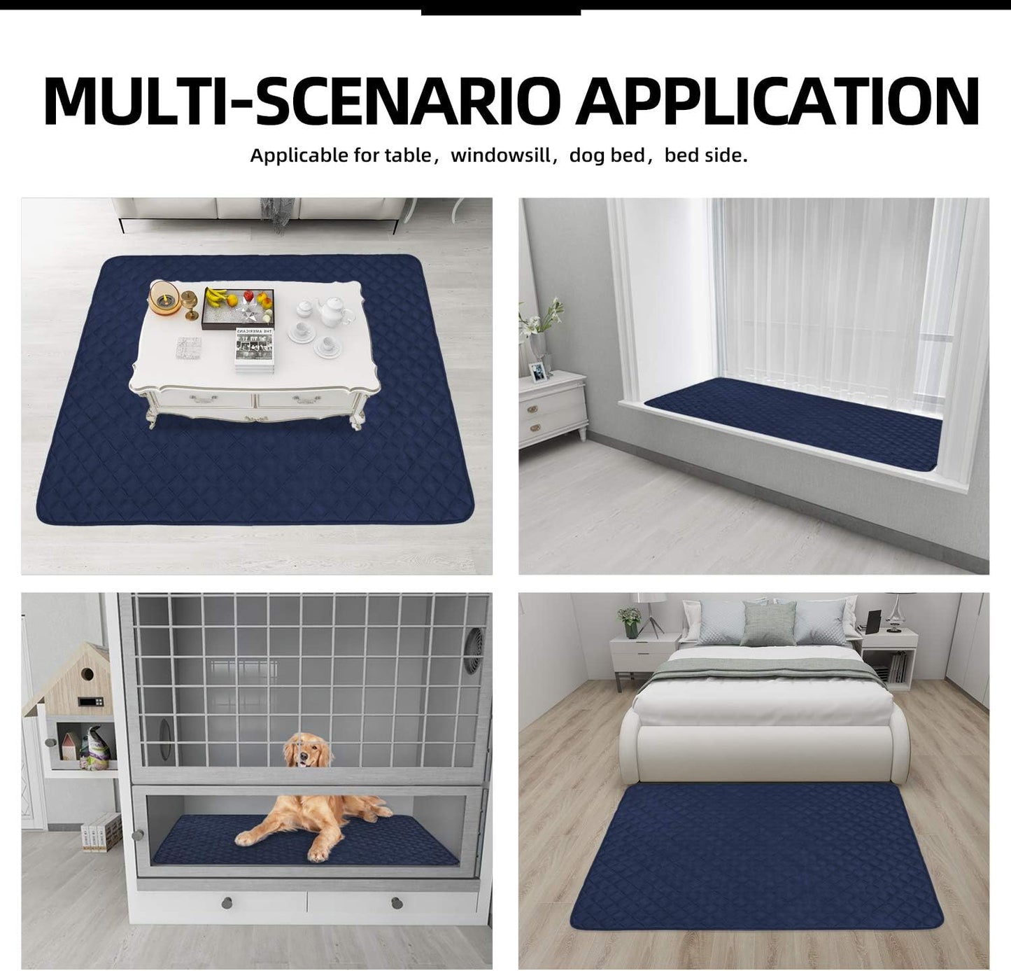 Easy-Going Sectional Couch Covers for Dogs L Shape Sofa Cover Reversible Sofa Slipcover Chaise Lounge Cover Furniture Protector Cover for Pets Dog Cat (42 x 52 inches, Navy/Navy)