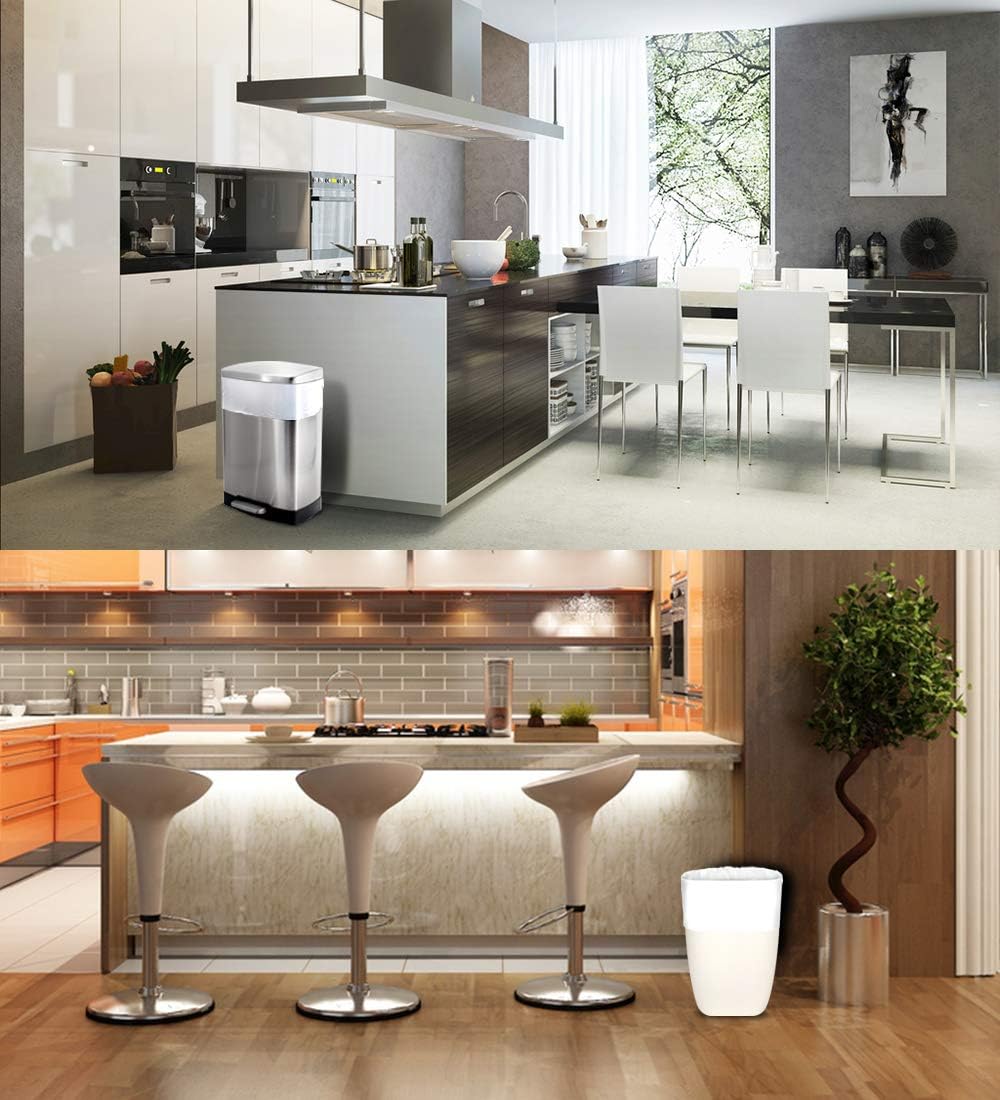 FORID Clear Medium Garbage Bags – 8 Gallon Plastic Trash Bags 30 Liter Wastebasket Bin Liners 220 Count for Bathroom Bedroom Office Trash Can