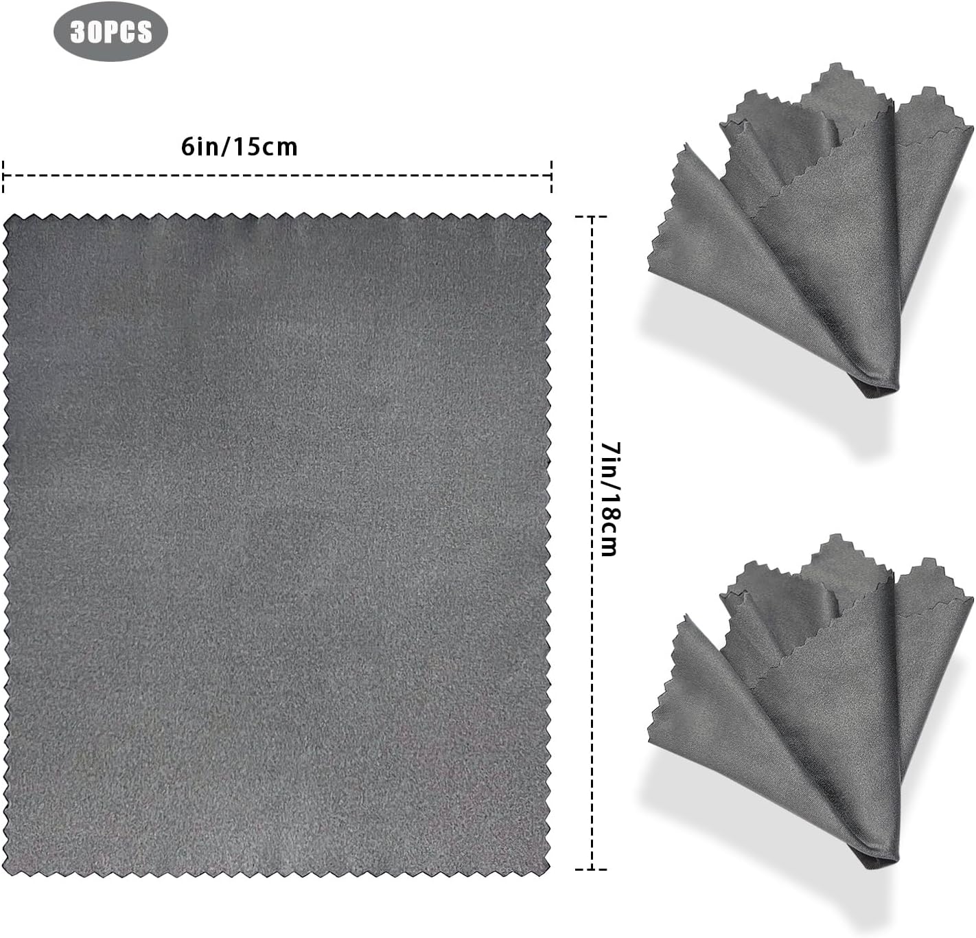 Microfiber Cleaning Cloths (30 Pack), 6x7 Inch – Soft Lens & Glasses Cleaning Cloth for Eyeglasses, Camera Lenses, Screens, and All Delicate Surfaces