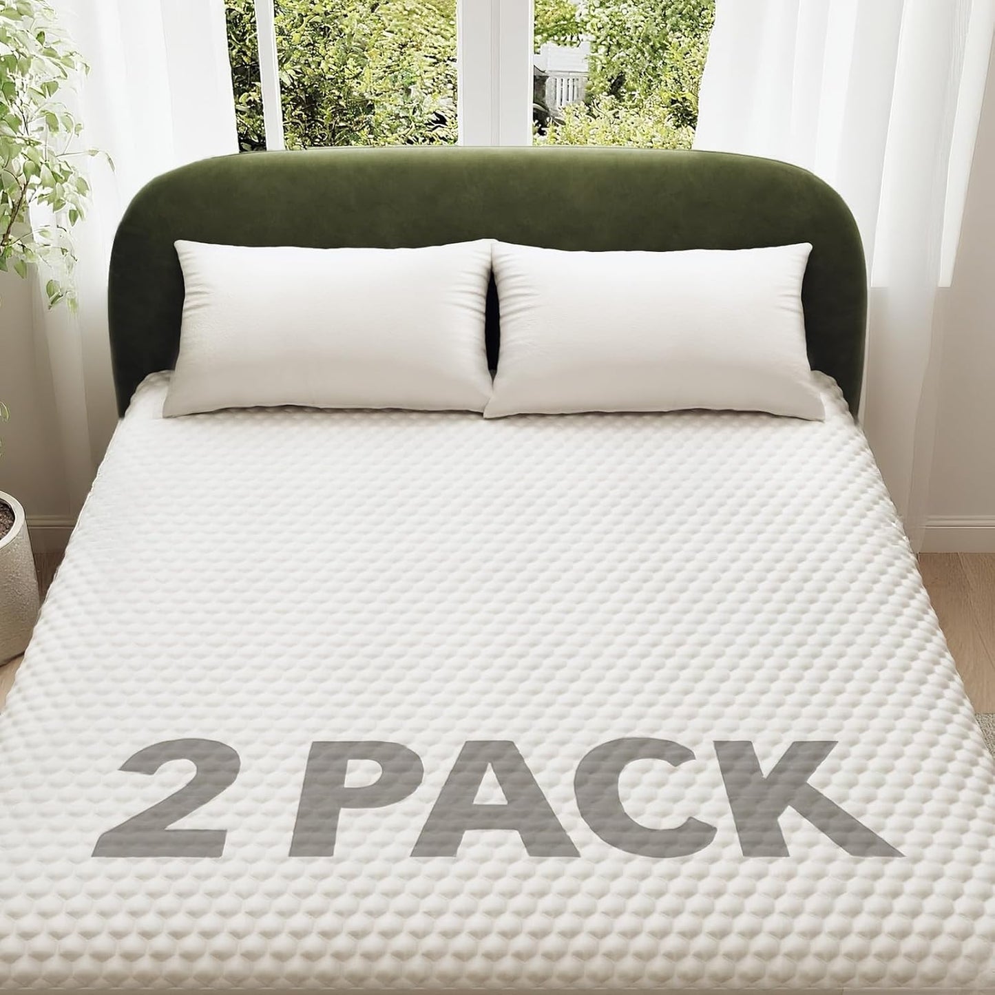 OhGeni 100% Waterproof Twin-2 Pack Mattress Protector, Fitted Sheet with Stretchable Pockets, Deep Sleep Noiseless Soft. Breathable Cooling Hypoallergenic Material, Bed Cover for Mattress