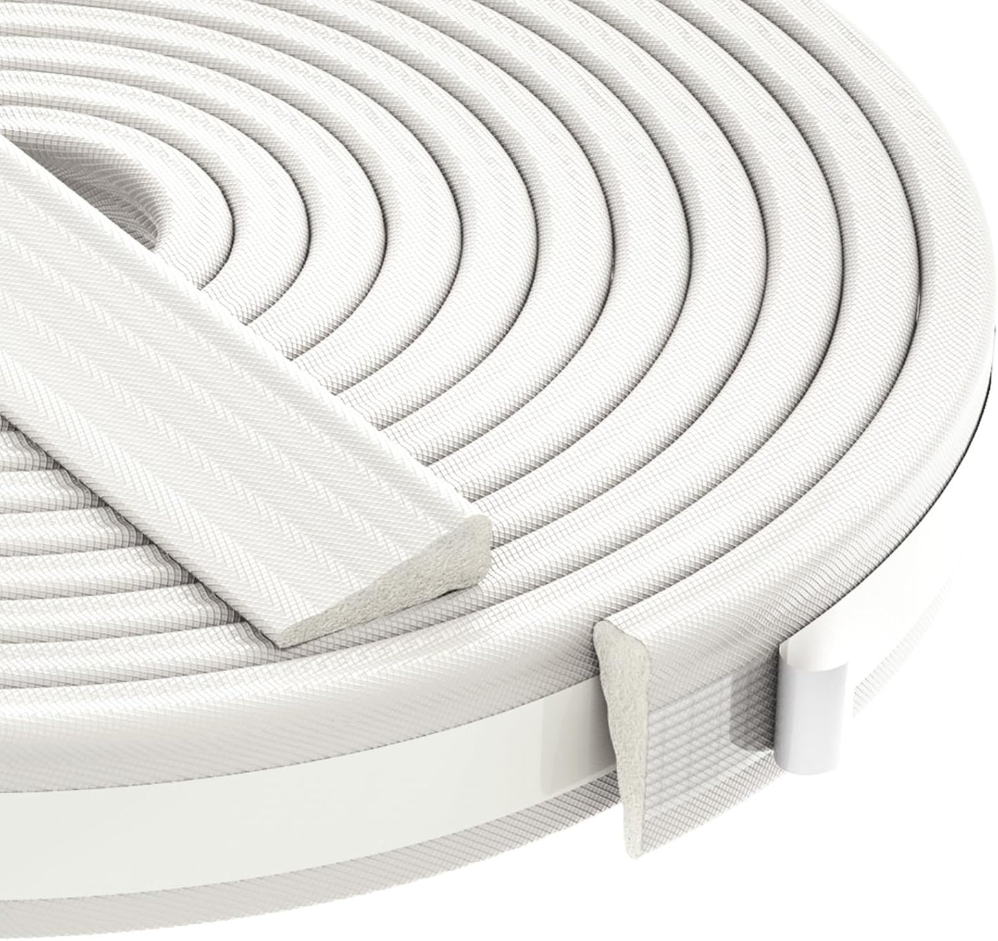 QDiShi 196" Wedge-Shape Weather Stripping Door Seal Weatherproof Foam Seals Self Adhesive Insulation Anti-Collision Strip Soundproofing Frame Insulation Tape Fits 0.13-0.31" Gaps(White)