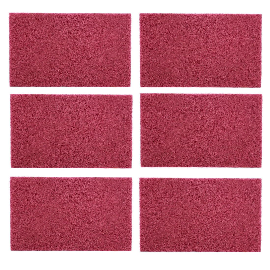 3M Scotch Brite 7447 Very Fine Grade General Purpose Sanding Hand Pads 6Pcs 200 x 125mm/8" x 5" Red