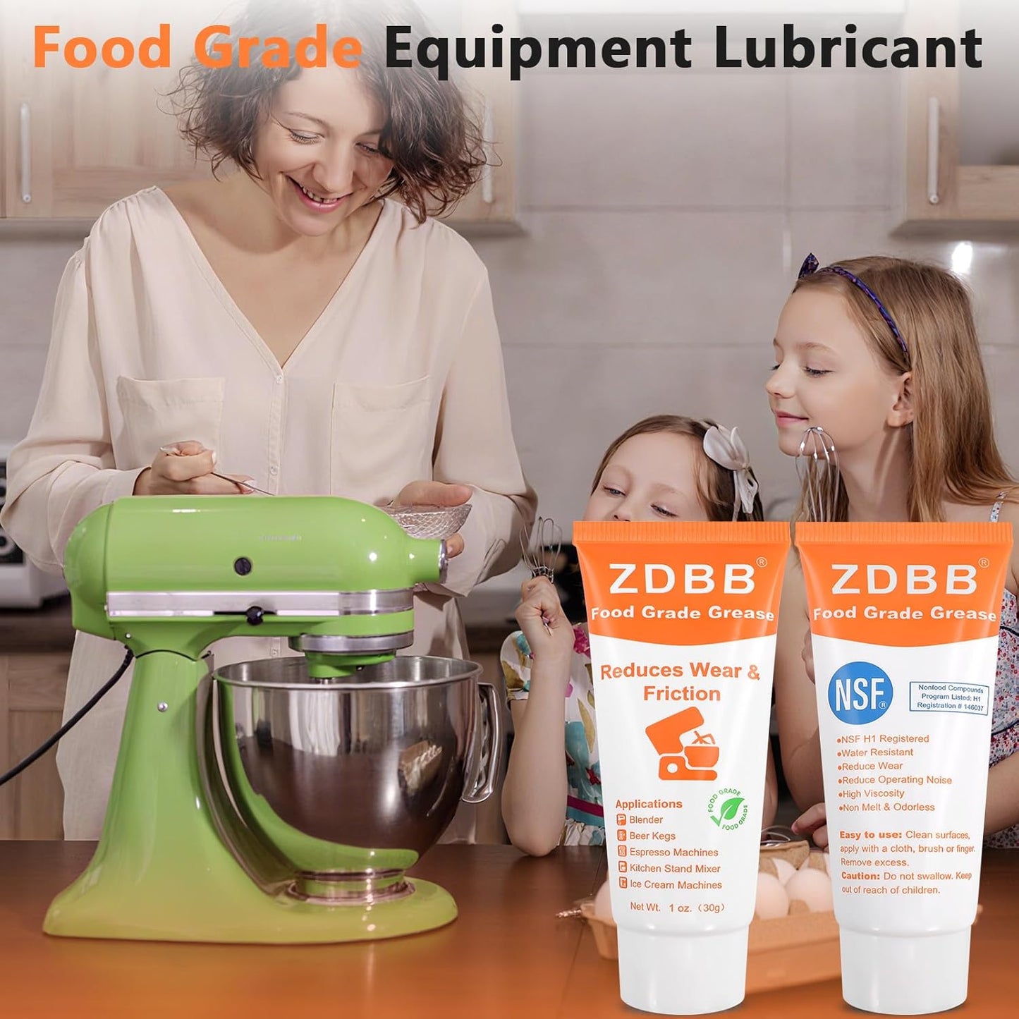 Food Grade Grease for Kitchenaid Stand Mixer Odorless Food Grade Equipment Lubricant with PTFE Espresso Machine Grease Sanitary Lubricant for Beer Kegs, Meat Slicer, Grinders, 1 oz 1-Pack