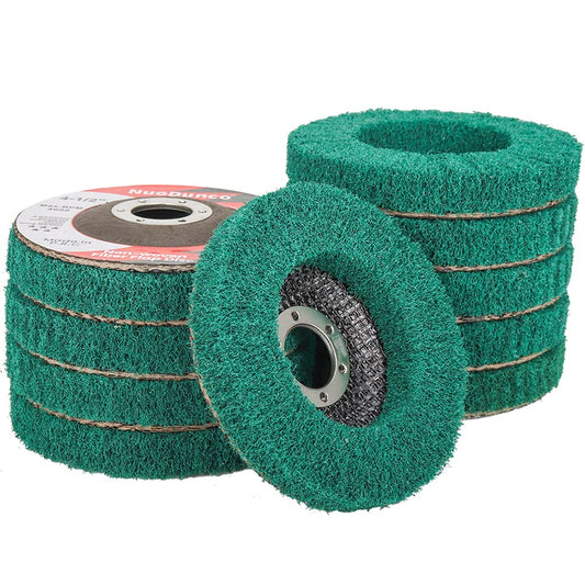 10Pcs 180 Grit Scour Flap Disc 4 1/2 Inch Angle Grinder Attachment Coarse Sanding Disc Paint Rust Remover Wire Brush Metal Polishing Wheel