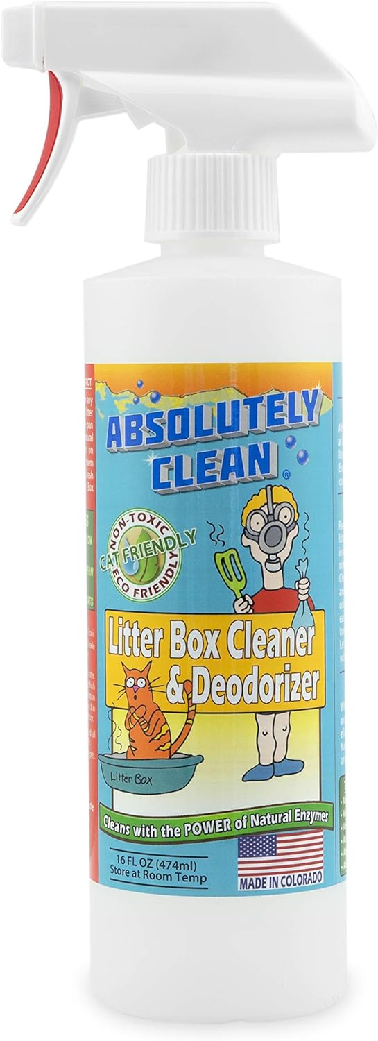 Absolutely Clean Litter Box Cleaner and Odor Eliminator, Eliminate Odors Quickly, Neutralizes Urine and Feces Odors in The Air and The Box, Make Litter Last Longer