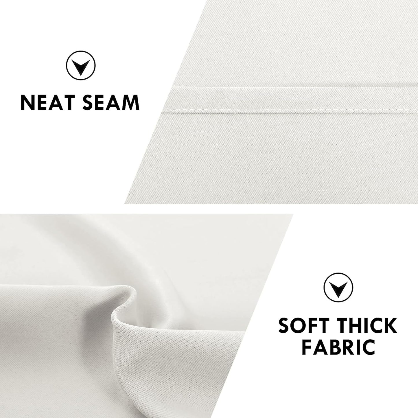 DWCN Blackout Curtains Thermal Insulated, Energy Saving & Noise Reducing Bedroom and Living Room Curtains, Ivory, W 38x L 72 Inch, Set of 2 Rod Pocket Curtain Panels