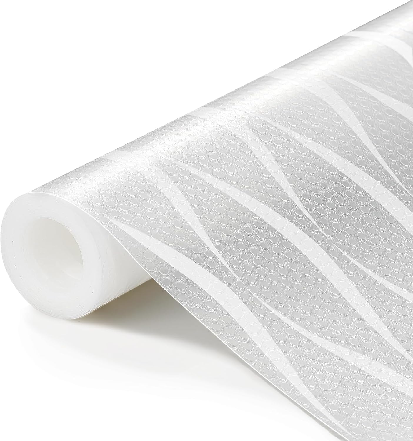 Shelf Liner, Waterproof Refragerator Liner, Drawer Liners for Kitchen Cabinet, Bathroom Sink Mat No Slip Cupboard Mats Non Adhesive Fridge Liner EVA Place Mats Roll - Clear Wave 17.5"×78.7"