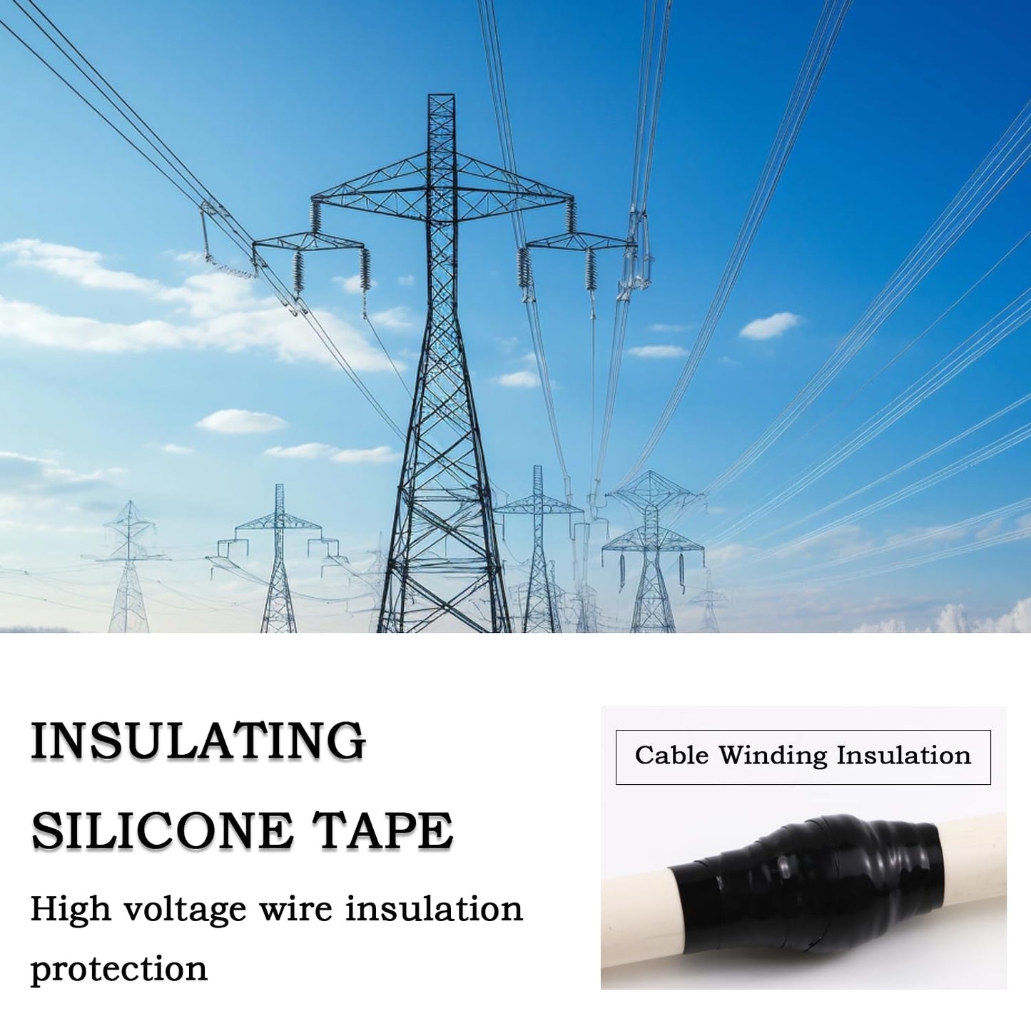 Self Fusing Silicone Tape 1 in x 16.4' Black Waterproof Rubber Leak Proof Sealing Silicone Rubber Self-amalgamating Tape for Emergency Hot and Cold Water Pipe Repairs and Tool Fixation