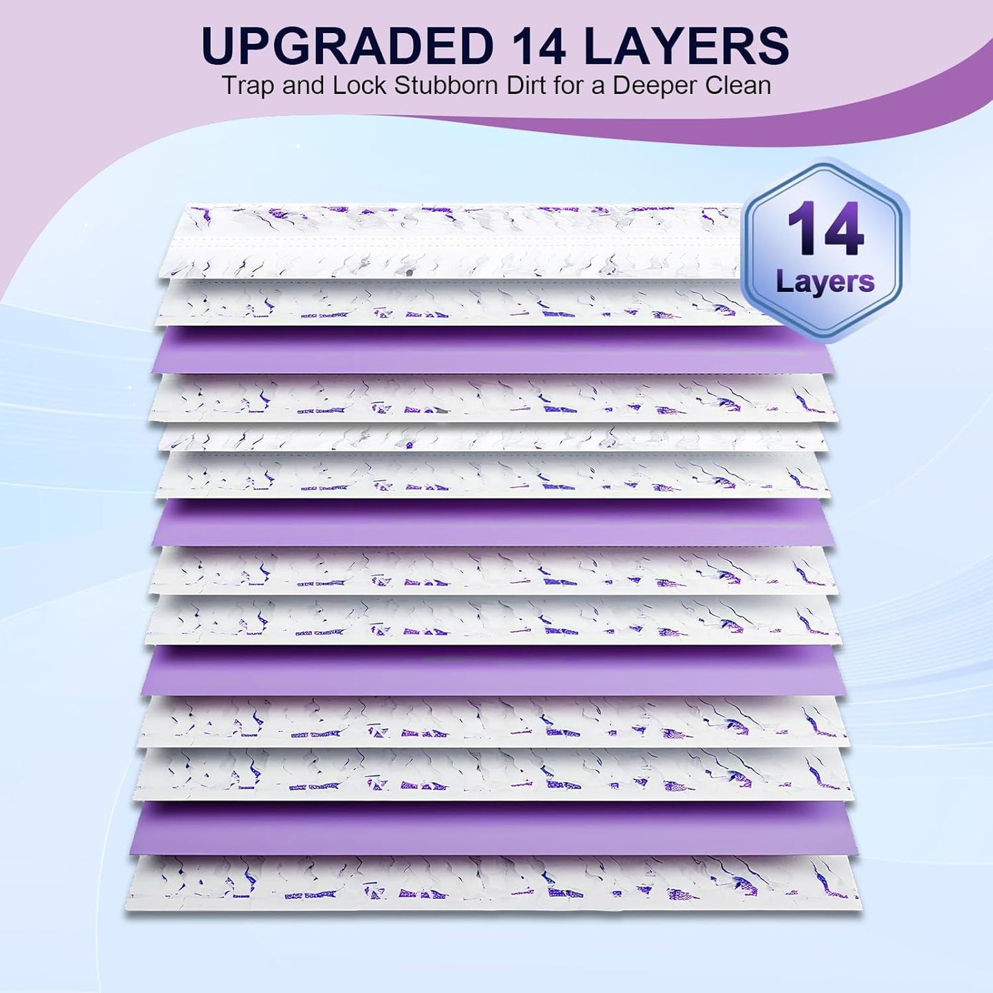 32 Pcs 5X Cleaning Power Mop Refills for Swiffer Power Mop, Unscented 14-Layer Thickened Disposable Mopping Pad Refills, for All Finished Floors