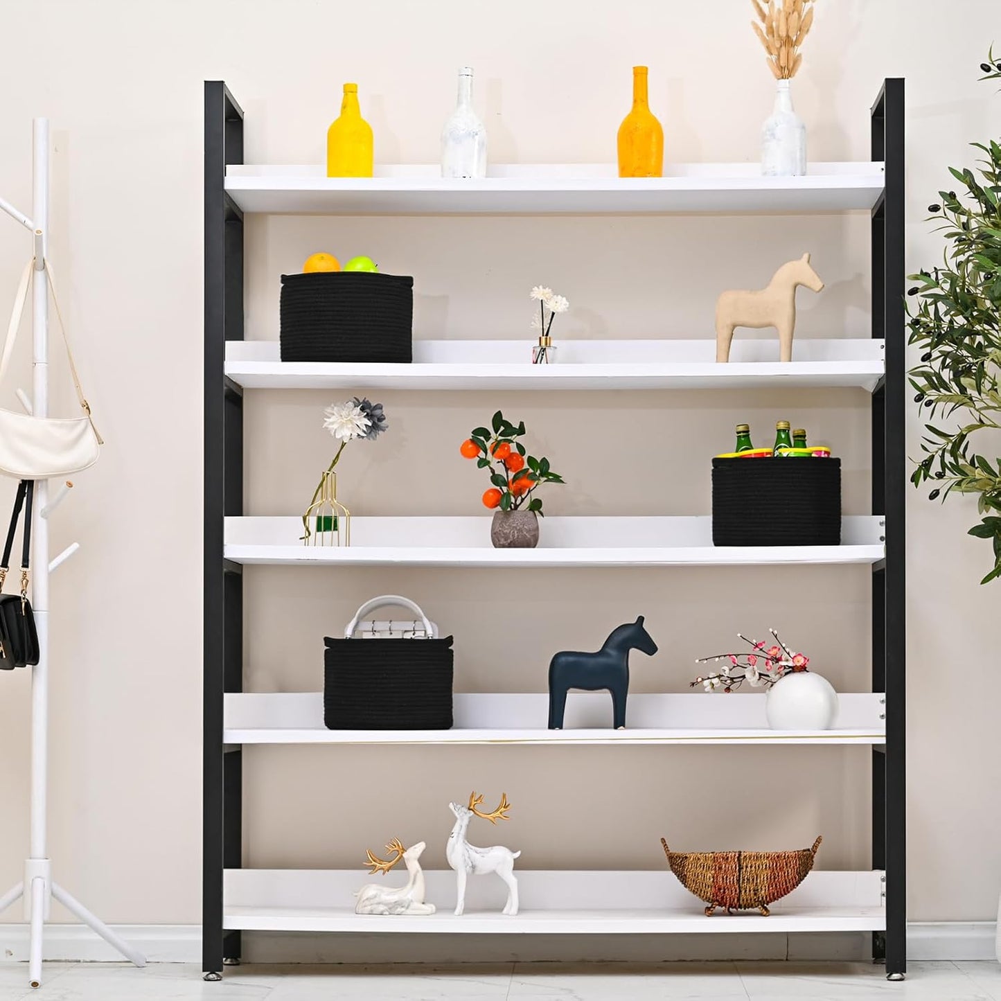 Small Black Baskets for Organizing, Storage Baskets for Shelves, Small Woven Basket for Storage, Cute Basket for Gifts, Mini Cotton Rope Baskets, 9.7"×9.7"×7" (3 Packs) Black