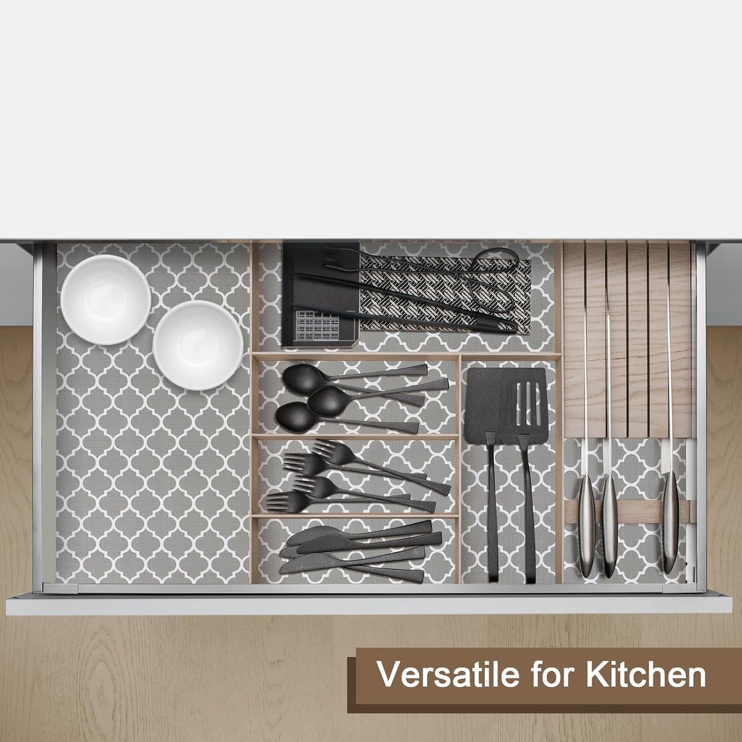 OcePor Non-Adhesive Drawer and Shelf Liner 24IN x 30FT，Non Slip Cabinet and Cupboard Liner, Kitchen Cabinet Liners for Shelves, Waterproof Drawer Shelf Liners for Cabinets/Bathroom Cupboard