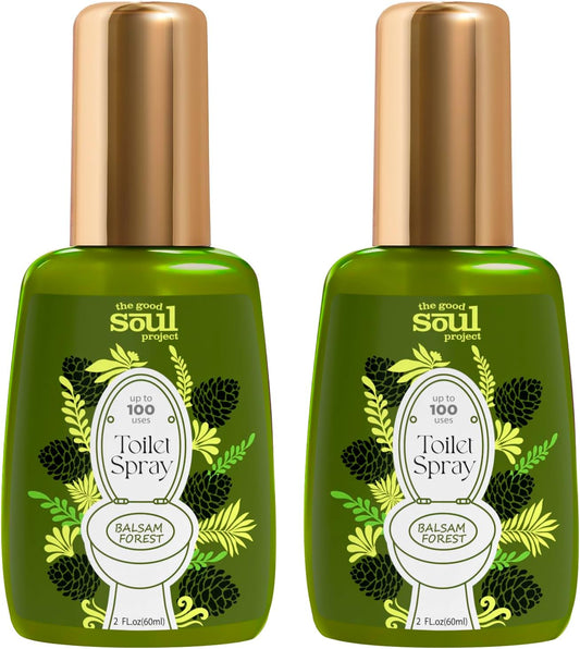 Holiday Toilet Spray, Balsam Forest, 4 Fl.Oz, Up to 200 Uses, Eliminates Bathroom & Toilet Odors, Air Freshener Bathroom Spray