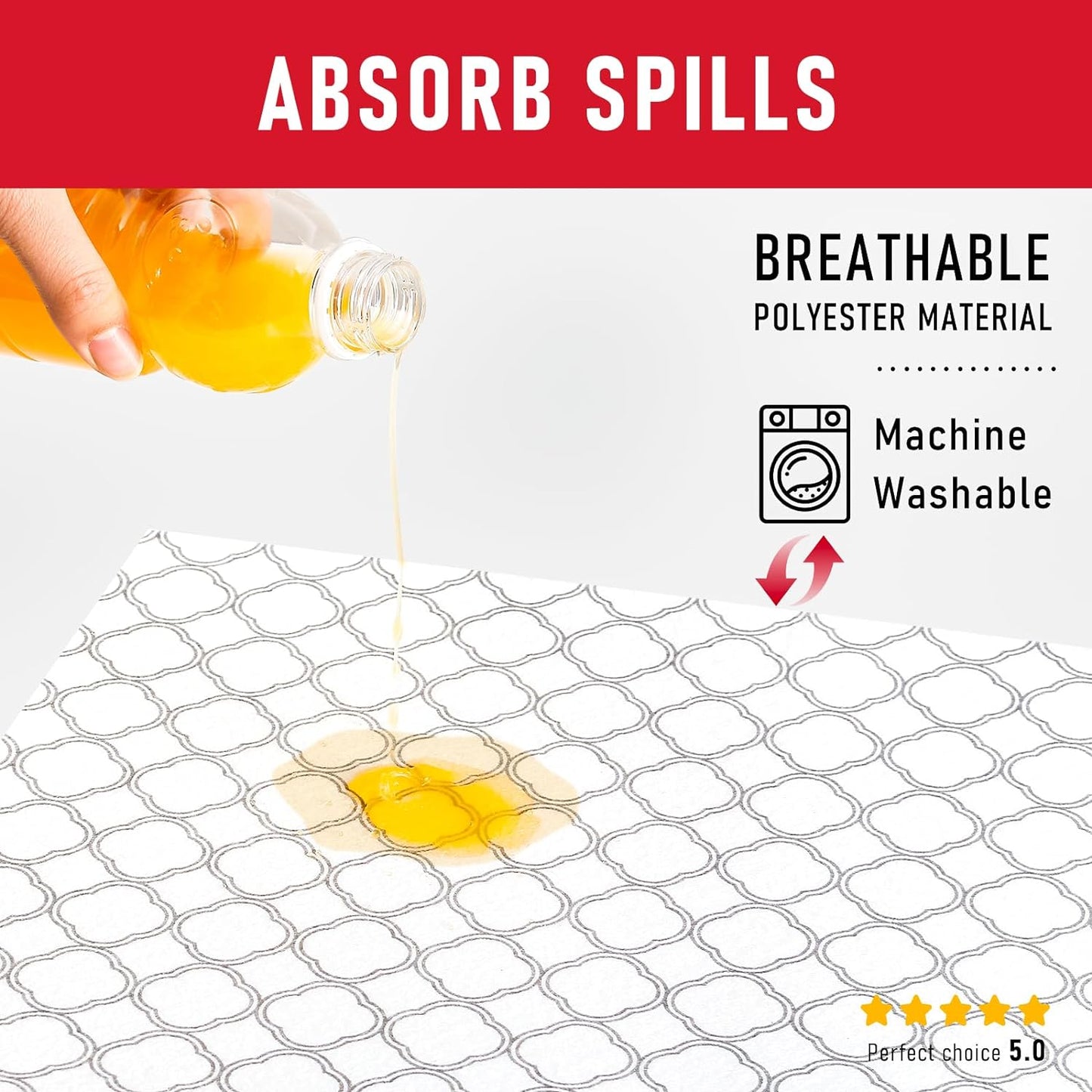 Cooyes Non Slip Refrigerator Liners, 2 in 1 Absorbent Fridge Liners and Fresh Mats Machine Washable, Refrigerator Shelf Paper for Glass Shelves Kitchen Cabinet Drawer