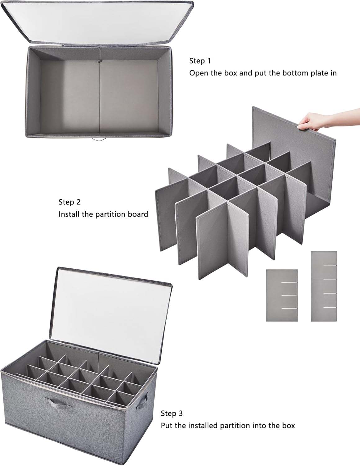 Shoe Storage Organizer for Closet, Shoe Box Organizer, Space Saving Foldable Shoe Rack, Shoe Storage Cabinet with Clear Cover and Reinforced Handles, Fits 20 Pairs, Black