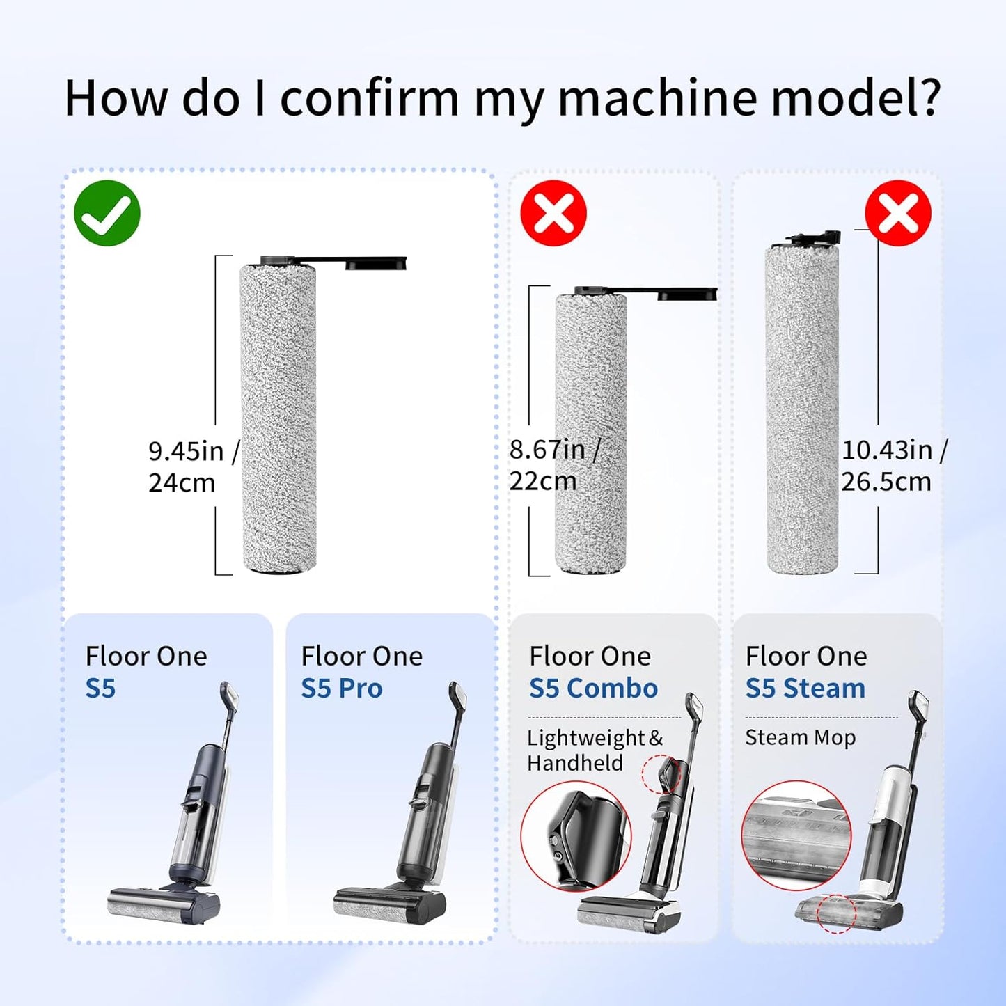 Roller Brush and Filters Replacement Compatible with Tineco Floor ONE S5/Floor One S5 Pro Cordless Vacuum Cleaner,(Not for Other S5 Series Models)3 Brushes Roller,3Filters