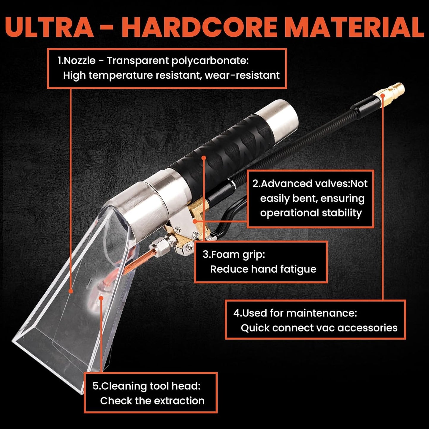 Shop Vac Extractor Kit, Better Extractor Hose Kit for Carpet & Upholstery Cleaning in Home and Auto, with Wand, Hose & Adapter