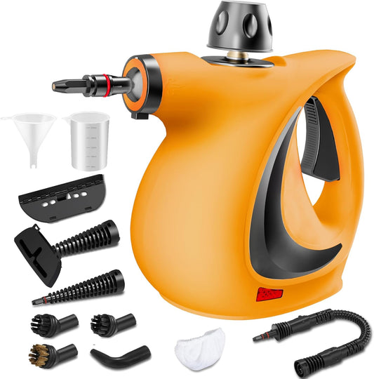 Spurgehom Handheld Steam Cleaner, Portable Steamer with Large Capacity,11-Piece Accessory Set for Cleaning