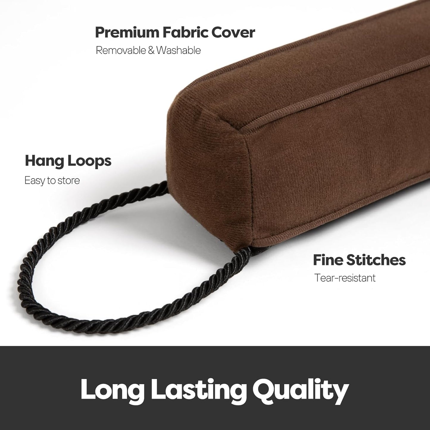 Weighted Door Draft Stopper for Front Door, Easy to Use Heavy 38 Inch Door Bottom Winter Cold Air Draft Blocker, for Exterior, Apartment, Back Door, Fits Door Gap Up to 3”, 2.2lb