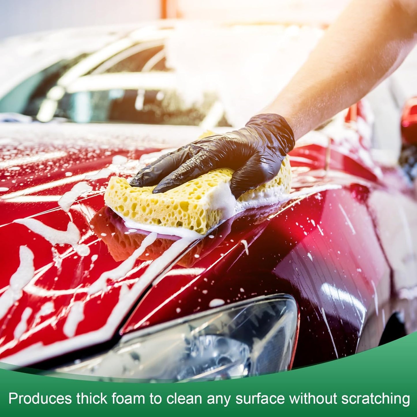 12-Pack Kitchen Sponges, Condense Eco Cellulose Non-Scratch Scrub Heavy Sponge for Kitchen/Household/Bathroom, Clean Tough Messes Dish Scrubber [Pink]