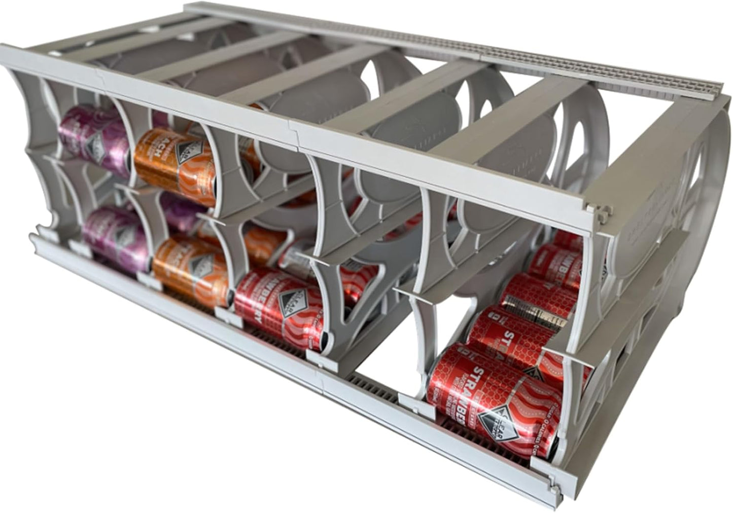 Shelf Reliance Cansolidator Pantry Plus - 2-Pack Can Organizer for Pantry, Stackable Soda Can Storage for Kitchen, Holds 60 Cans of Food or Soda