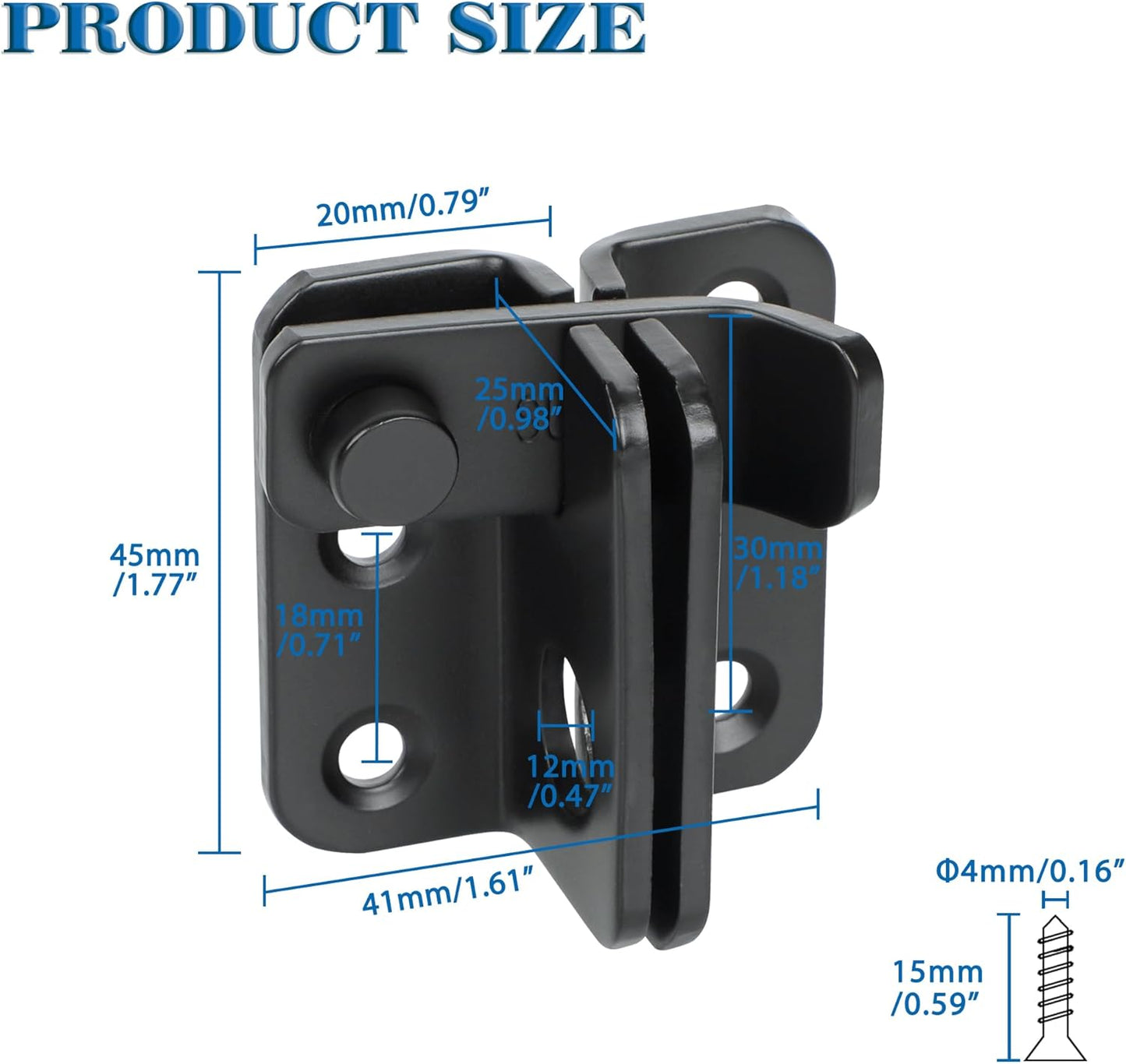 Alise Flip Latch,Gate Latches Slide Bolt Latch Safety Door Lock Catch for Barn Cabinet Pet Cage Fence Bathroom Garage Window,Heavy Duty SUS304 Stainless Steel Gate Hardware Locks,Matte Black,MS5007-B