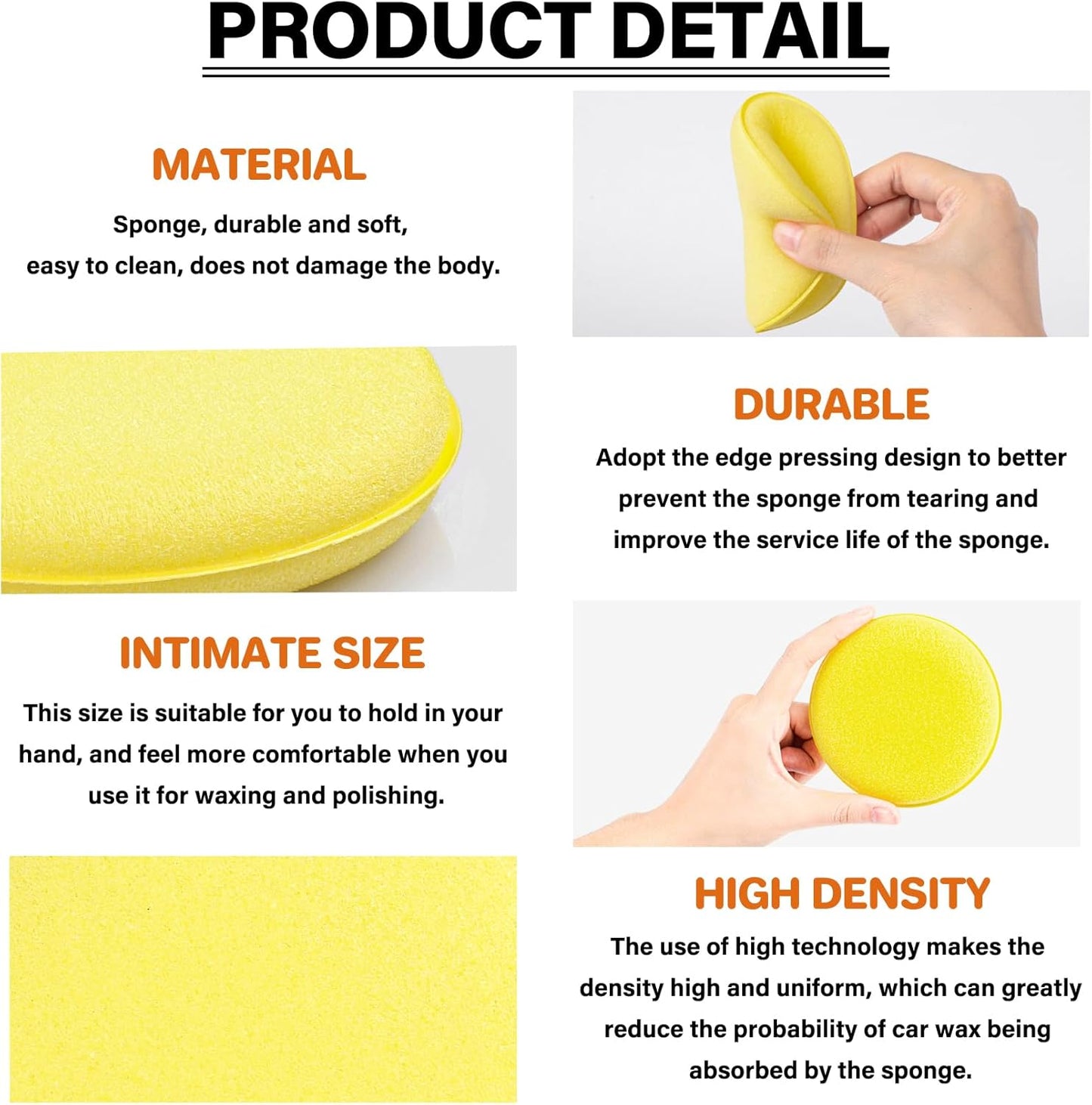psler Foam Car Wax Applicator Pad Foam Applicator Pads Detailing Round 4 inch Polishing Sponges for Car Wax Applicator Pad 24 Pack-Yellow