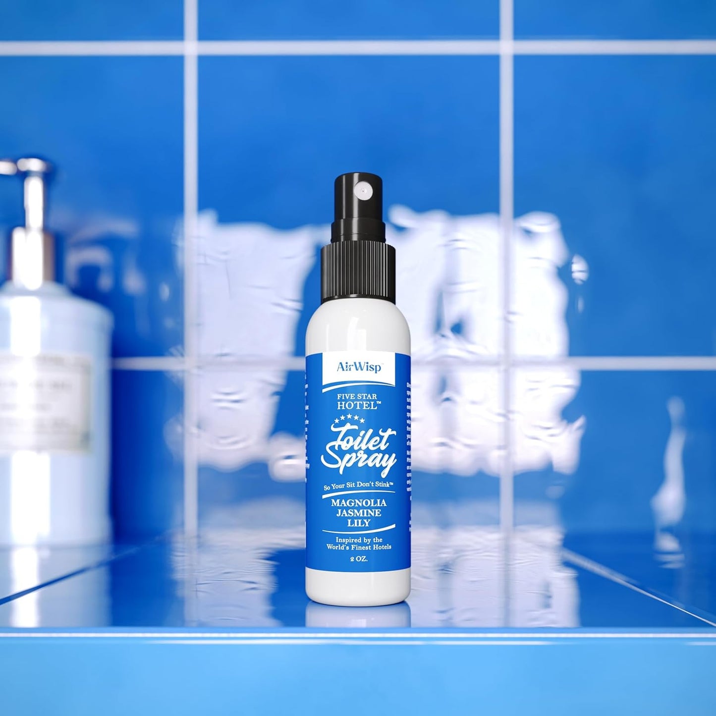 AirWisp Toilet Spray - Magnolia Jasmine and Lily - Pre Poop Spray Odor Eliminator - 2 oz. Bottle - Up To 100 Uses Per Bottle - Bathroom Accessories - Made in the USA