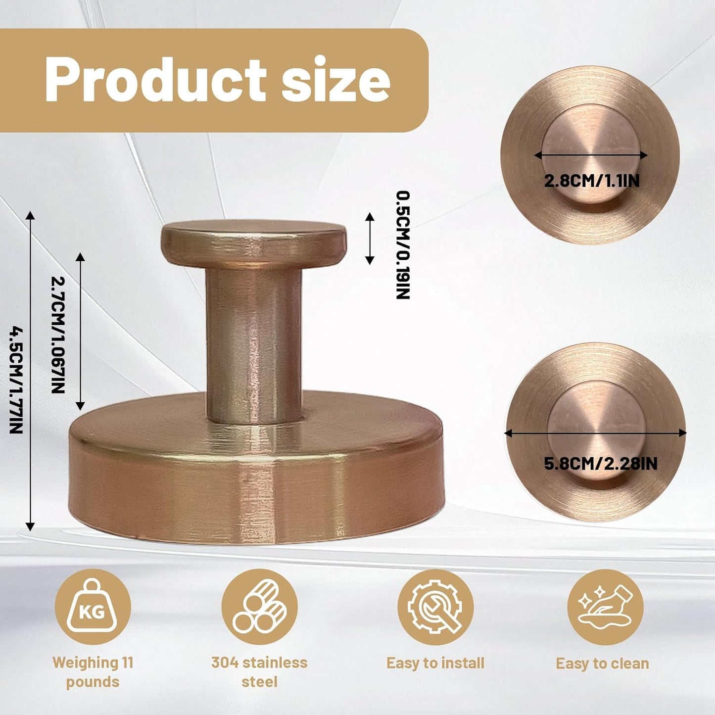 4pcs Suction Cup Hooks for Shower,Shower Towel Suction Hooks,No Drill Towel Hooks for Bathroom Wall,Kitchen,Glass,Mirror,Tile to Hang Towels,Robes,Loofah (Rose Gold)