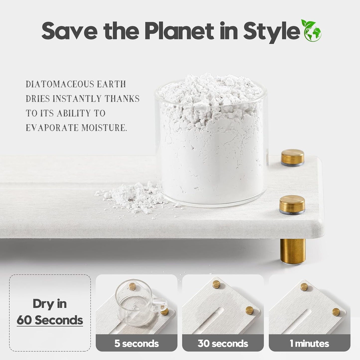 Water Absorbing Stone Sink Caddy Kitchen Sink Organizer Tray, Diatomite Bathroom Counter Tray, Gold Faucet Drying Mat Coaster Soap Dish Rack Riser Dispenser Sponge Holder, Beige 10" x 4"