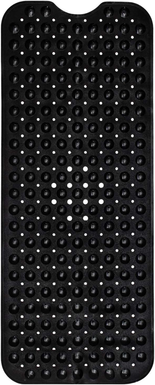ENKOSI Bath Mat – 40 x 16 Inch Extra Long Non Slip Bathtub Mat – Anti Slip Black Shower Mat with Suction Cups – Bathroom Mat for Tub and Smooth Shower Floors (Black 40x16)
